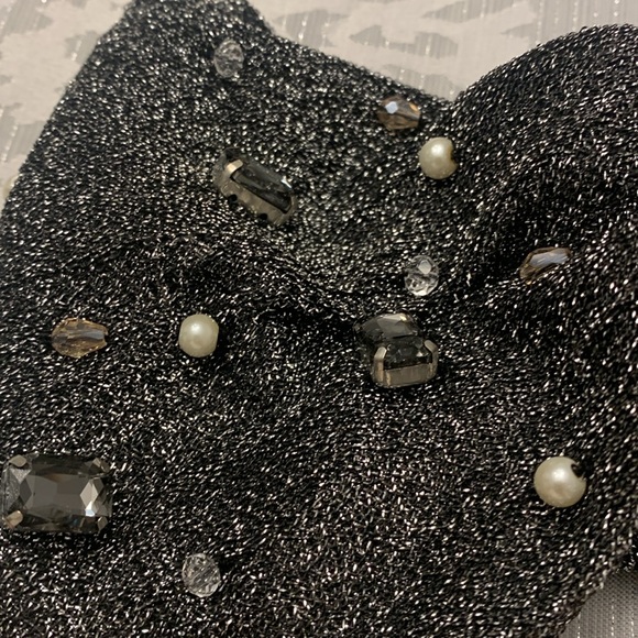 Anthropologie Llani black silver hair twist headband new with tags